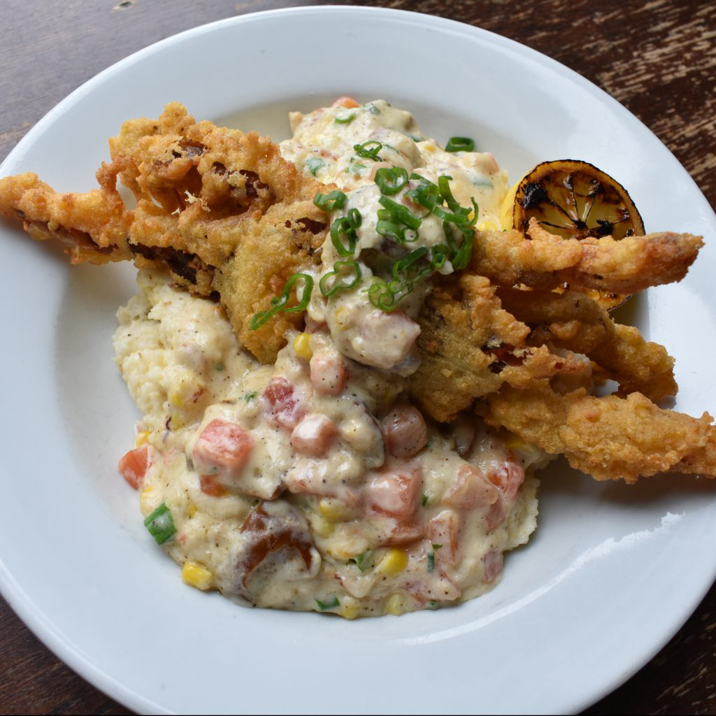 Fried Soft Shell Crab with Stone Ground Grits Dinner Special