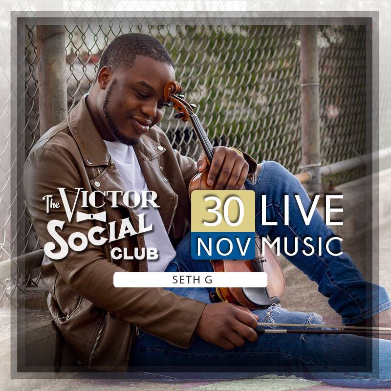 seth g violinist at Victor Social Club, Charleston cocktail lounge